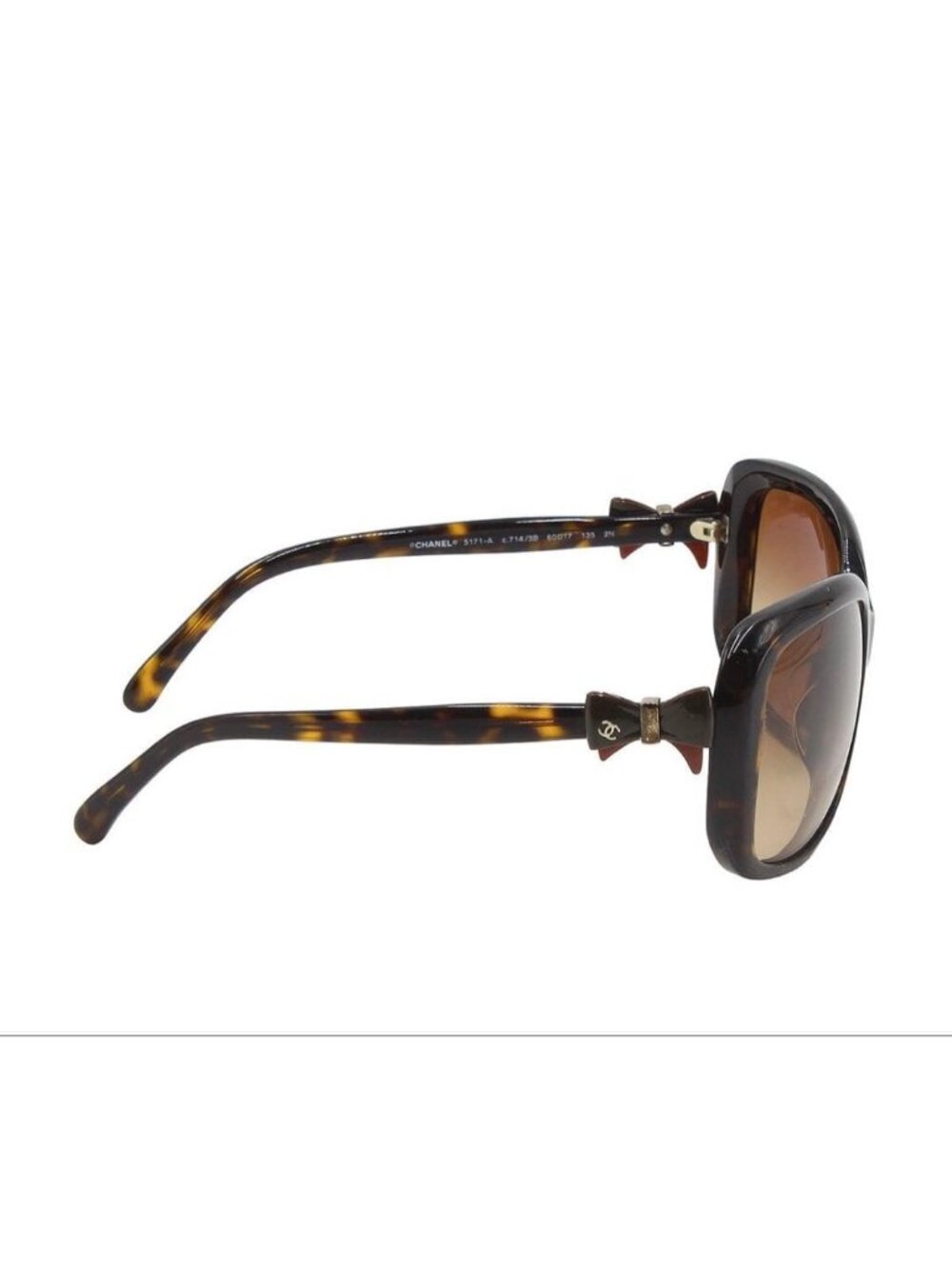 Chanel Side Ribbon Tortoiseshell Sunglasses Eyewear - Picture 9 of 9